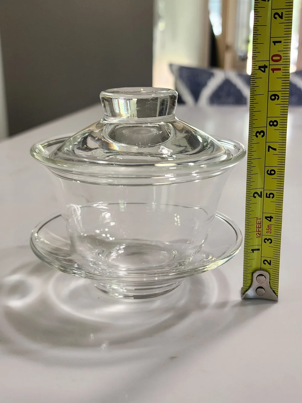 Clear Glass Gaiwan Tea Set with Lid and Saucer - Clear